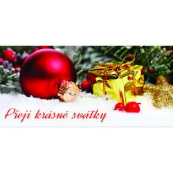 Vánoce - Červená koule se zlatými dárky - čokoláda 100g (6 ks)